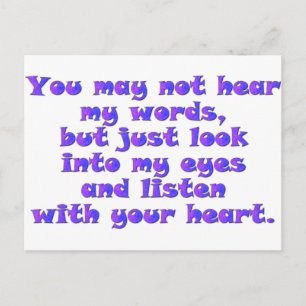 Listen with your heart postcard