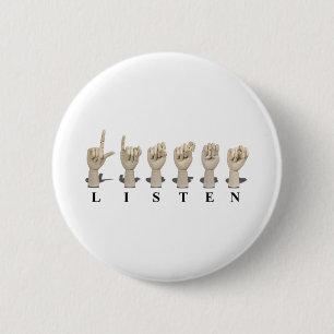 ListenAmeslan062611 6 Cm Round Badge