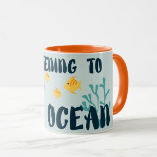 Listening To The Ocean, Earth Day, Sea Animals Mug