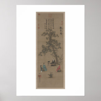 Listening to the Qin - Emperor Huizong, Song Dynas Poster