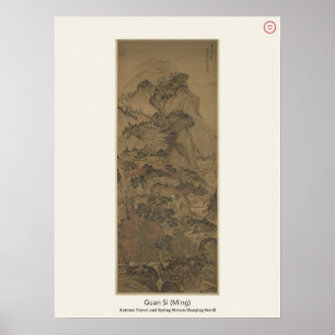 Listening to the Spring in Autumn Grove - Guan Si Poster