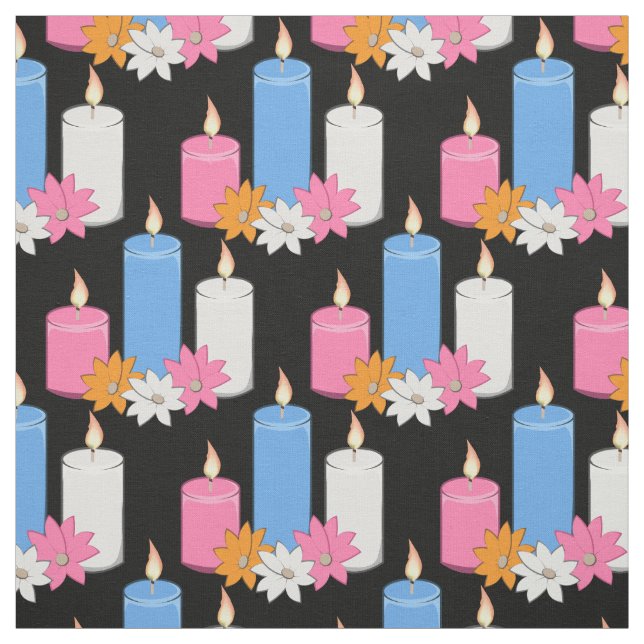 Lit Candle Flowers Thunder_Cove Fabric (Swatch)