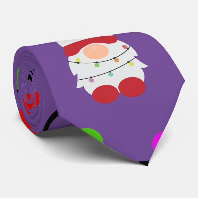 Lit Christmas Gnome  Tie (Rolled)