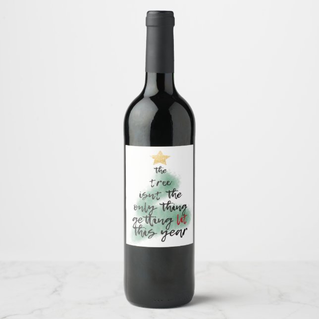 Lit Christmas Party Wine Label (Front)