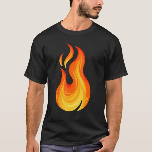 Lit Fire Flame Fire Flame Graphic Hot Burning T-Shirt (Front)
