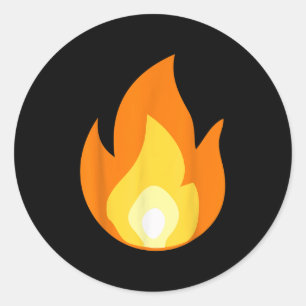 Lit Fire Flame Hot Burning Beach  Classic Round Sticker