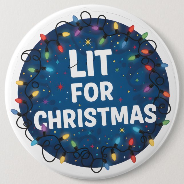 Lit for Christmas 6 Cm Round Badge (Front)