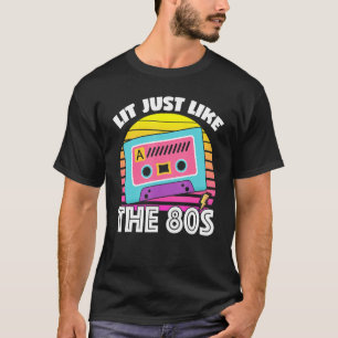 Lit Just Like The 80s Television Cassette Roller S T-Shirt