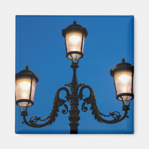 Lit Lamp At Night, Venice Magnet