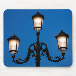 Lit Lamp At Night, Venice Mouse Pad