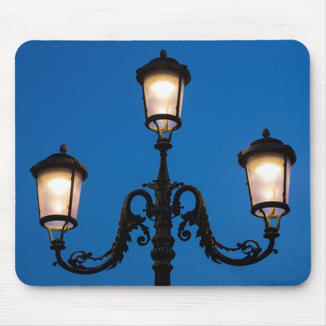 Lit Lamp At Night, Venice Mouse Pad (Front)