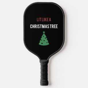 lit like a christmas tree green tree christmas pickleball paddle