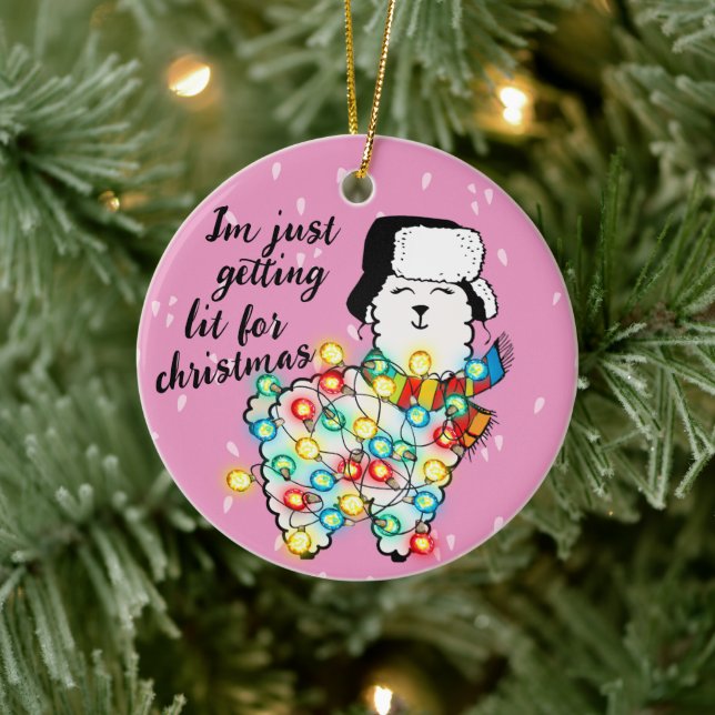 Lit Llama Ornament - Festive & Customisable! (Tree)