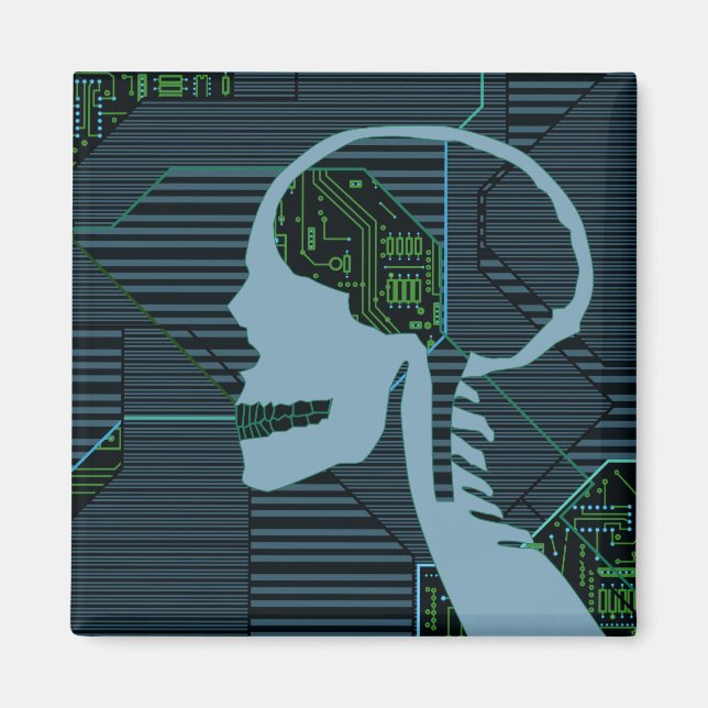 lit logicskull magnet (Front)