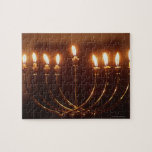 Lit menorah, Israel Jigsaw Puzzle<br><div class="desc">AssetID: 200248233-001 / {Gary Faber} / Lit menorah,  Israel</div>