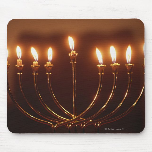 Lit menorah, Israel Mouse Pad (Front)