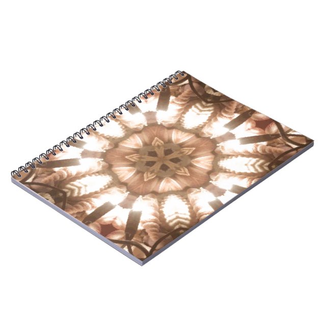 Lit Merry Christmas Tree Lights Kaleidoscope Art Notebook (Left Side)