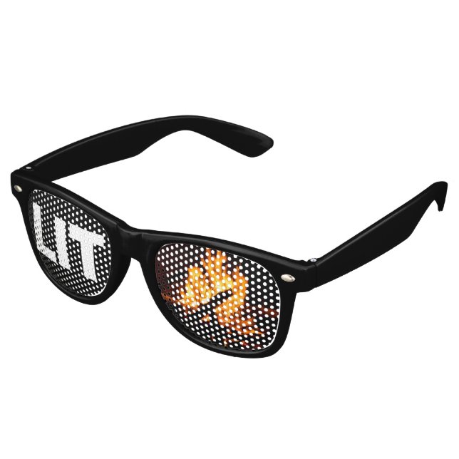 Lit On Fire Custom Party Raver Sunglasses (Angled)