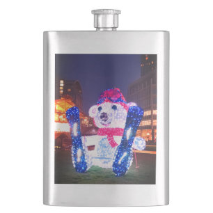 Lit up bear hip flask