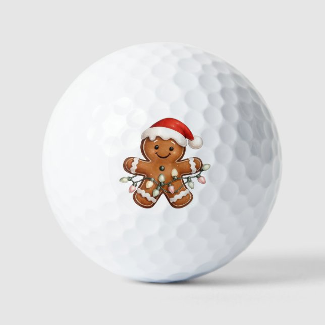 Lit Up For Christmas! Gingerbread  Golf Balls (Front)