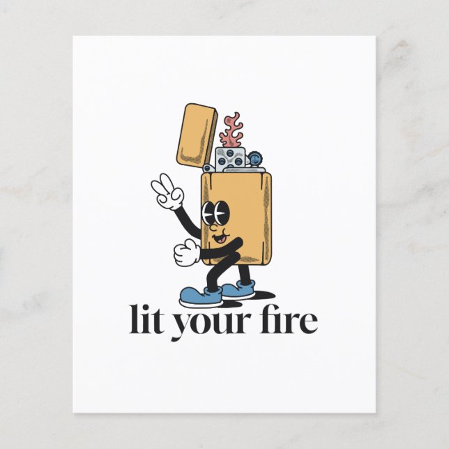 lit your fire with lighter groovy character (Front)
