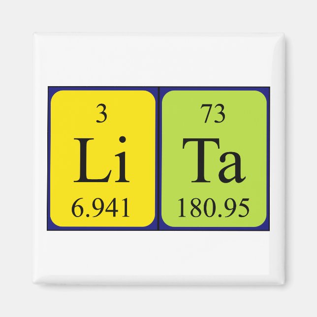 Lita periodic table name magnet (Front)