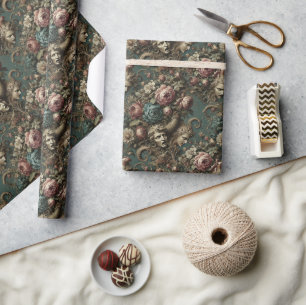 Litany of Aristocrats – Gothic Floral Design Wrapping Paper