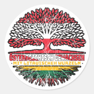 Litauen Litauisch Österreichisch Österreich Baum Classic Round Sticker