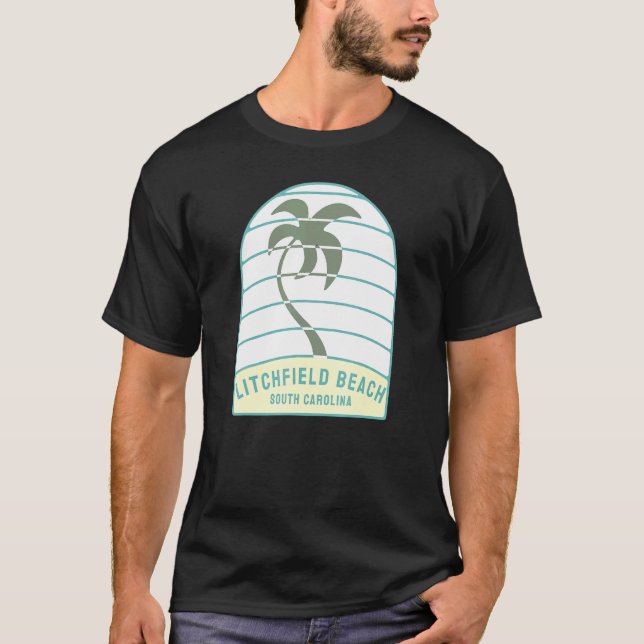 Litchfield Beach South Carolina Palm Tree Sc Vacat T-Shirt (Front)