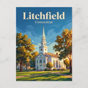 Litchfield Historic District Connecticut Postcard