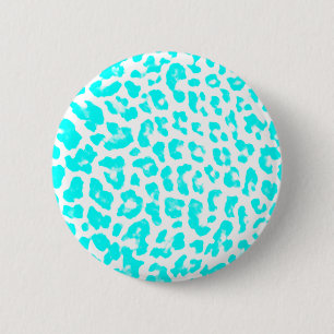 Lite Blue Leopard Print 6 Cm Round Badge