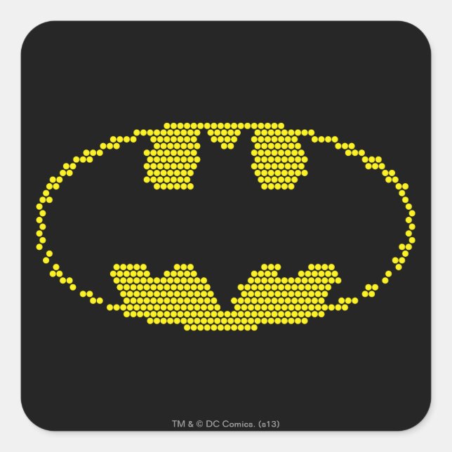 Lite-Brite Bat Emblem Square Sticker (Front)
