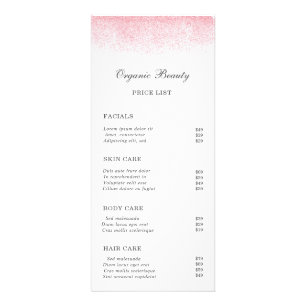 Lite Pink Glitter Beauty Salon Rack Card