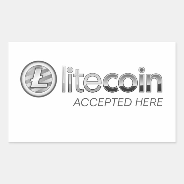 Litecoin Accepted Here Rectangle Stickers (Front)