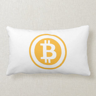 Litecoin and Bitcoin pillow. Lumbar Cushion