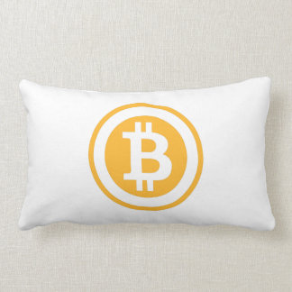 Litecoin  and Bitcoin pillow. Lumbar Cushion