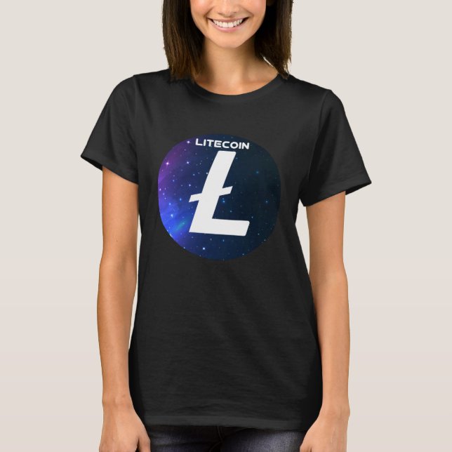 Litecoin Cryptocurrency Space Galaxy LTC Crypto Mo T-Shirt (Front)