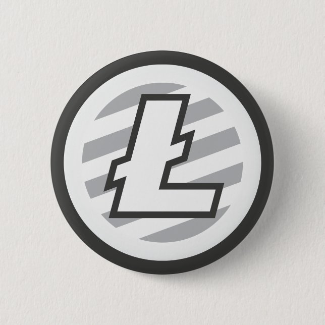 Litecoin Logo Symbol Cryptocurrency Crypto Button (Front)