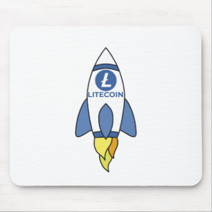 Litecoin To The Moon Rocket Mouse Pad