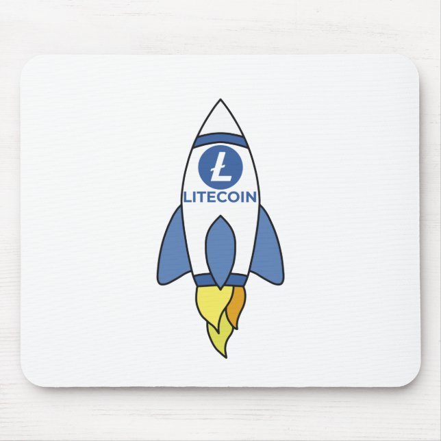 Litecoin To The Moon Rocket Mouse Pad (Front)