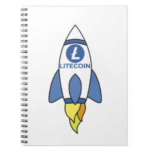 Litecoin To The Moon Rocket Notebook