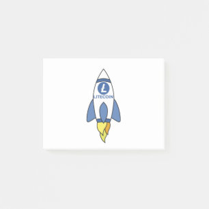 Litecoin To The Moon Rocket Post-it Notes