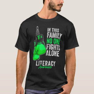 Literacy Awareness Month Gloves Green Ribbon T-Shirt