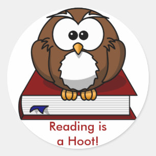 Literacy Awareness: Reading is a Hoot Classic Round Sticker