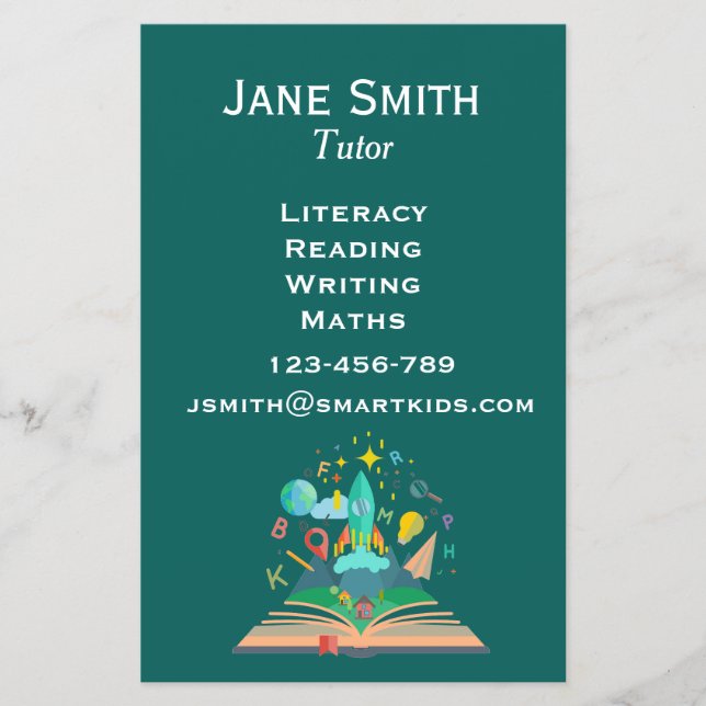 Literacy English or Maths tutoring business Flyer (Front)