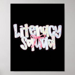 Literacy Squad Coquette Back To School Librarian S Poster