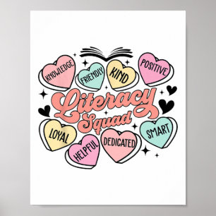 Literacy Squad Hearts Teacher Valentine's Day  Poster