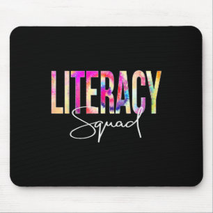 Literacy Squad Tie Dye Back To School Women Apprec Mouse Pad