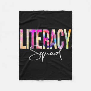 Literacy Squad Tie Dye Ck To School Women Apprecia Fleece Blanket
