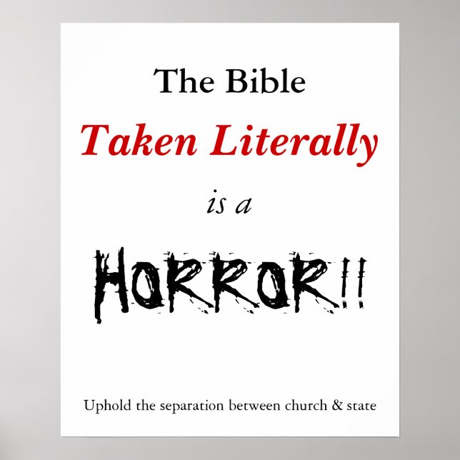 Literal Bible is a horror Poster (Front)